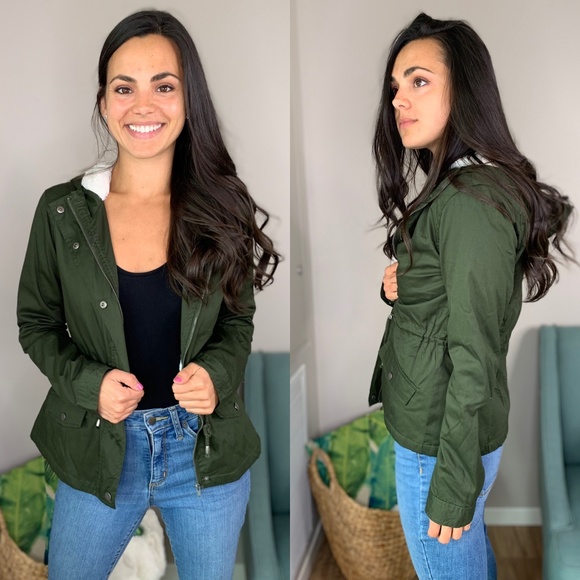 Ashley By 26 International Jackets & Blazers - Ashley by 26 International Olive Hooded Jacket